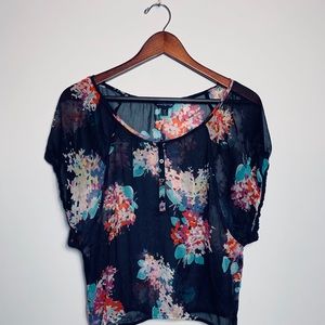 Flowing Floral Print Blouse
